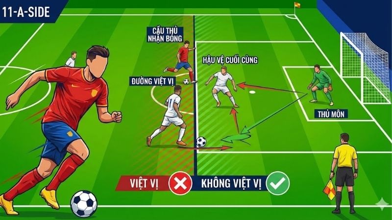 Luật việt vị trong bóng đá 11 người - cùng tìm hiểu và áp dụng